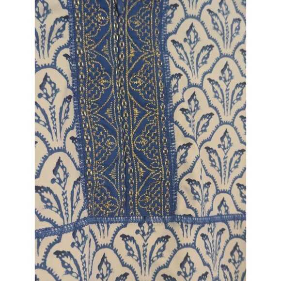 Cabana Life Girls Rash Guard Size 10 Swim Shirt Blue Embroidered Long Sleeve - Picture 5 of 15